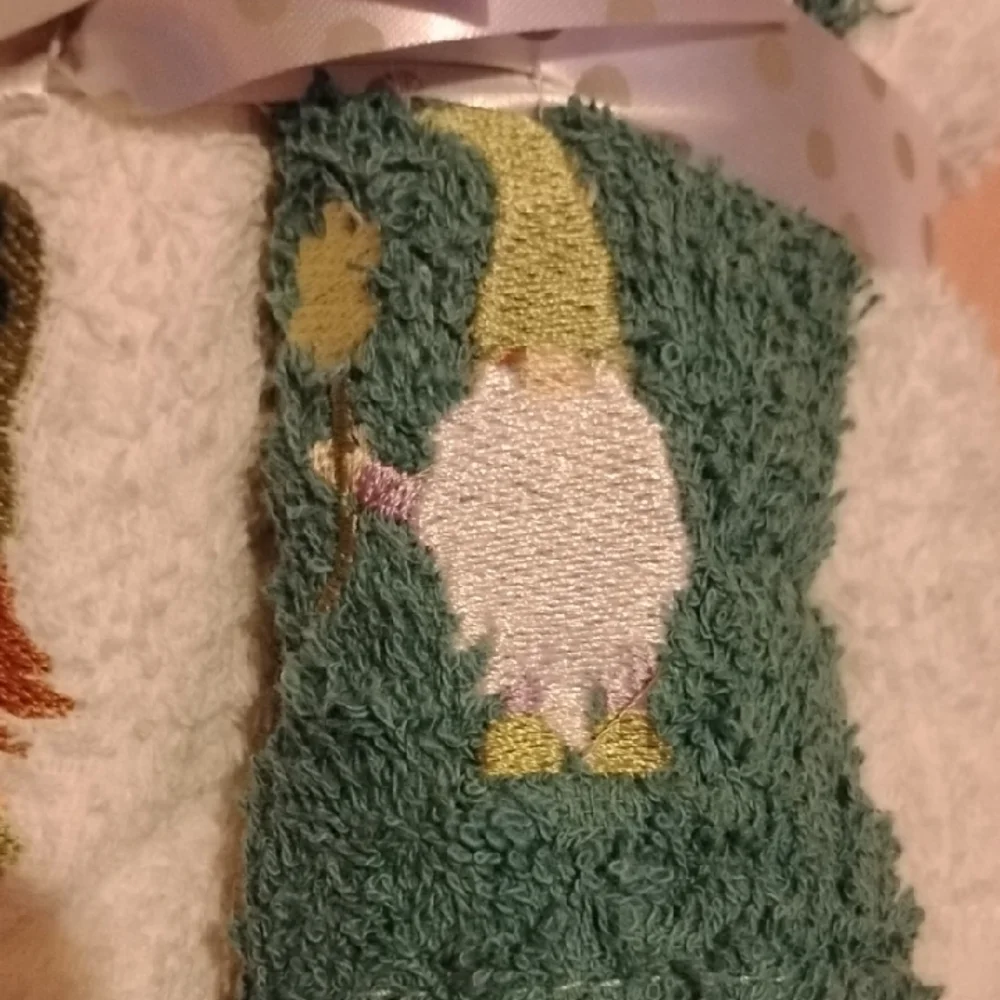 Mainstays Cotton Hand Towels - Green and White